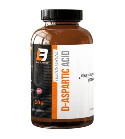 One white, black and orange bottle of BallisticLabs Testosterone D-Aspartic Acid 130g
