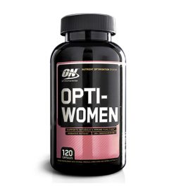 One black and pink bottle of Optimum Nutrition–Opti Woman 120 Capsules