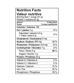 Nutrition facts panel of Kaizen Vegan Protein 840g for serving size of 1 scoop (41 g)