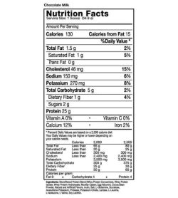 Nutrition facts and ingredients panel of Musclepharm Combat for serving size of 1 scoop (34.9 g)