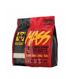 Red and black bag of Mutant All New MASS Muscle Mass Gainer contains 2.27 kg (5 lbs)