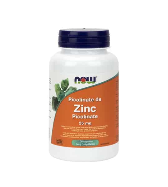 NOW Zinc Picolinate 25mg (100cap) Buy online at Best Price Canada