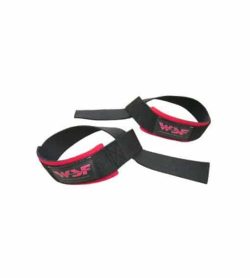 WSF Padded Non Ruberized Lifting Straps 2 of them shown closed in white background