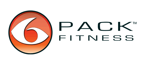 6 pack fitness logo red circle with white 6 inside