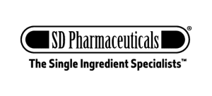 forma de la cápsula del tubo del logotipo de los productos farmacéuticos del SD con los productos farmacéuticos del SD en fuente delgada los especialistas del ingrediente único abajo