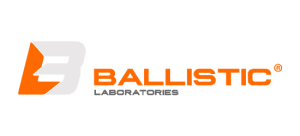 Ballistic Laboratories logo in BL logo with orange and grey