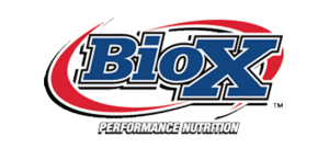 Bio X Performance Nutrition écriture bleue avec cercle rec
