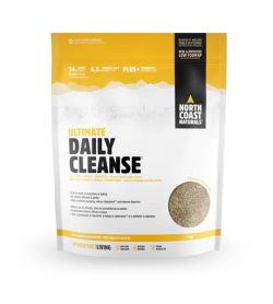 White and yellow pouch of North Coast Naturals Ultimate Daily Cleanse contains 1 kg shown in white background