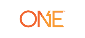 one protein bar logo two shades of orange thin font