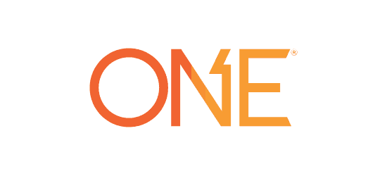 one protein bar logo two shades of orange thin font