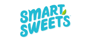 smart sweets logo bubble letters with lime