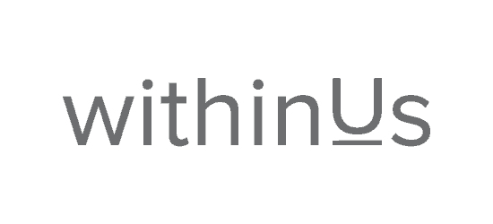 WithinUs logo thin grey font with large U