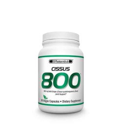 White and green container with white lid of SD Pharmaceuticals Cissus 800 contains 90 veggie capsules