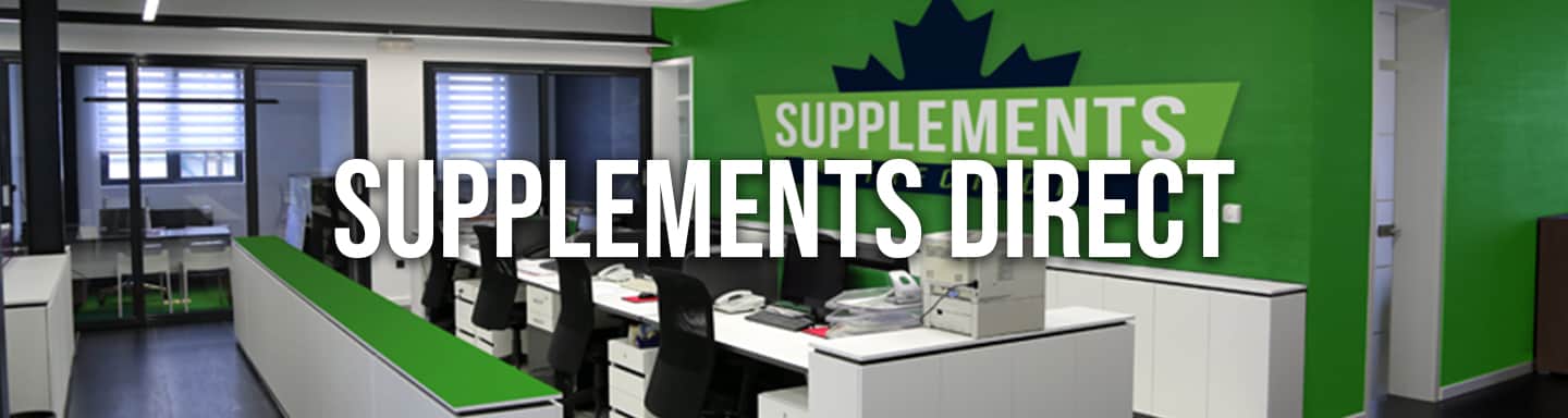 supplements direct white font with vancouver office background