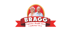 BRAGG logo Orignator Health Stores Established 1912 with a man and a woman on the logo