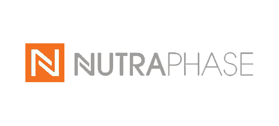 nutraphase logo white N with orange square background nutraphase written in grey