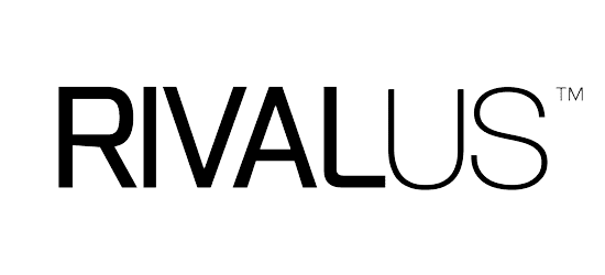rivalus supplements logo black font with thin U and S letters