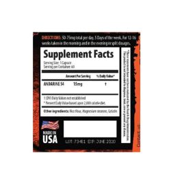 Supplement facts and ingredients panel for savage line labs andarine s4 sarms for lean muscle