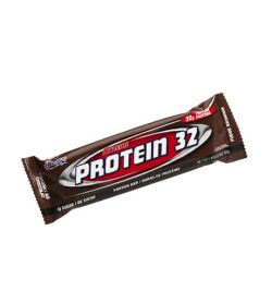 A brown pouch of BioX Protein 32 protein bar with Chocolate flavour contains 32 g of protein