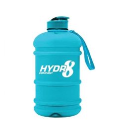 Hydr8 Company 2 lit Water Bottle blue container with blue lid and strap