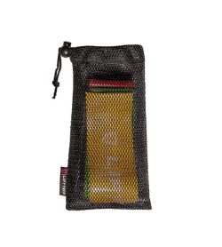 A mesh net bag of Liftech Pro Resistance Bands 5-flat different colours shown in white background