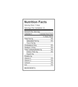 Nutrition facts panel of Walden Farms Thick and Spicy BBQ Sauce for serving size 2 tbsp with 12 servings per container