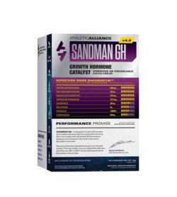 Silver and purple box of Athletic Alliance Sandman GH v4.0 Growth Hormone Catalyst with Performance Promise
