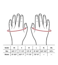 Lifetech Elite Women's Wrist Wrap Size Chart showing men and women sizes and hand diagram