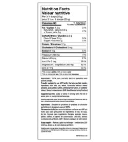Nutrition facts and ingredients panel of North Coast Naturals Cold Pressed Pumpkin Protein serving size of 3 1/2 tbsp (25 g)