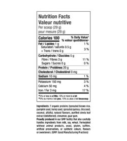 Nutrition facts panel of North Coast Naturals Complete Vege Pro7 serving size 1 scoop (29 g)