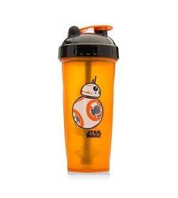 Performa Orange shaker with Black lid Star Wars variant showing BB8 picture in white and orange