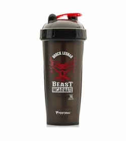 Performa black shaker with black lid WWE variant showing Beast Incarnate picture in white and red