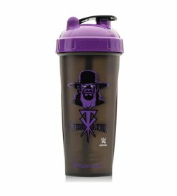 Performa black shaker with purple lid WWE variant showing UnderTaker picture in purple