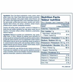 Nutrition facts and ingredients panel of PVL Sport Gainer serving size 4 scoops (216 g)
