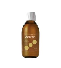 Brown bottle with white cap of Ascenta Nutra Sea Arthritis 200 ml shown in white background