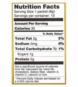 Nutrition facts and ingredients panel of Four Sigmatic Coffee Mixes 10-packets Shiitake and Tumeric