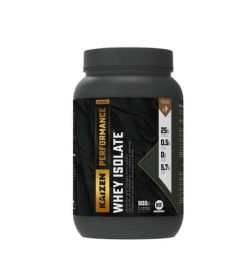 Black container of Kaizen Performance Whey Isolate 2 lbs (908 g)
