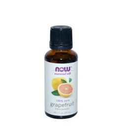 Brown and white bottle of Now essential oils 100% pure Grapefruit Oil 30 ml