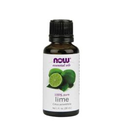 Brown and white bottle of Now essential oils 100% pure Lime Oil 30 ml