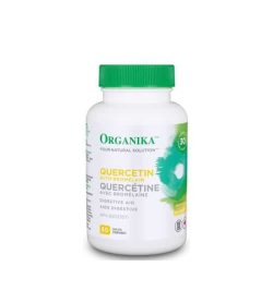White bottle with green cap of Organika Quercetin 400mg contains 60 Capsules