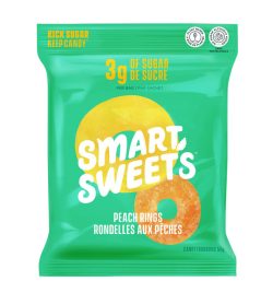 A green and orange pack of Smart Sweets Peach Rings