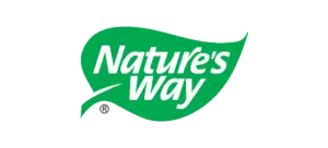 Logo of Nature's way shown as a cut out in a green leaf