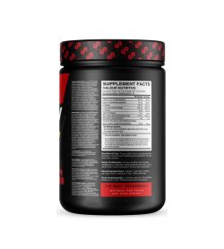 Black container showing supplement facts panel side of BLOW Pre Workout