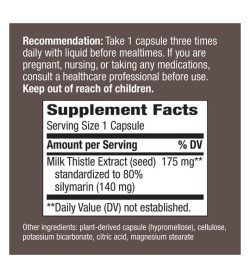 Supplement facts and ingredients panel of Natures Way Thisilyn 100 caps