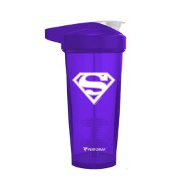 Purple bottle with purple cap of Performa ACTIV Shaker Cup 28oz Supergirl