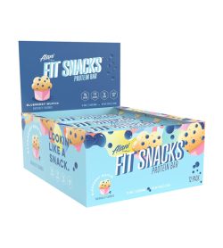 One blue and cyan box of Alaninu Fit Snacks Protein Bars 1Box Blueberry Muffin flavour