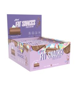 One purple and brown box of Alaninu Fit Snacks Protein Bars 1Box Chocolate Cake flavour