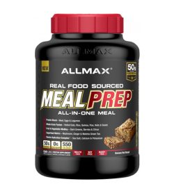 One black and red container of Allmax Meal Prep 5.6lbs Banana Nut Bread flavour