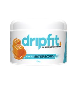 One white blue and orange container of Dripfit Butterscotch 224 g