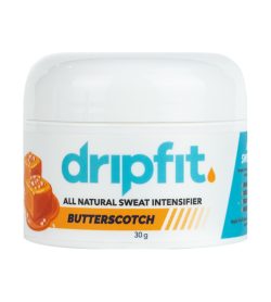 One white blue and orange container of Dripfit Mini Butterscotch 30 g